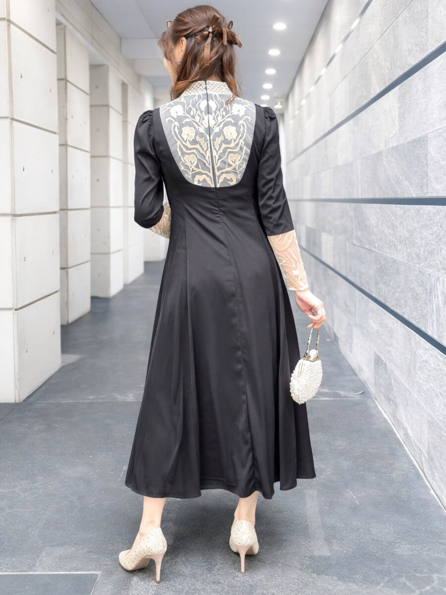 etoll. ドレス　Back embroidery flared dress my closet / etoll. Back embroidery flared dress MBK