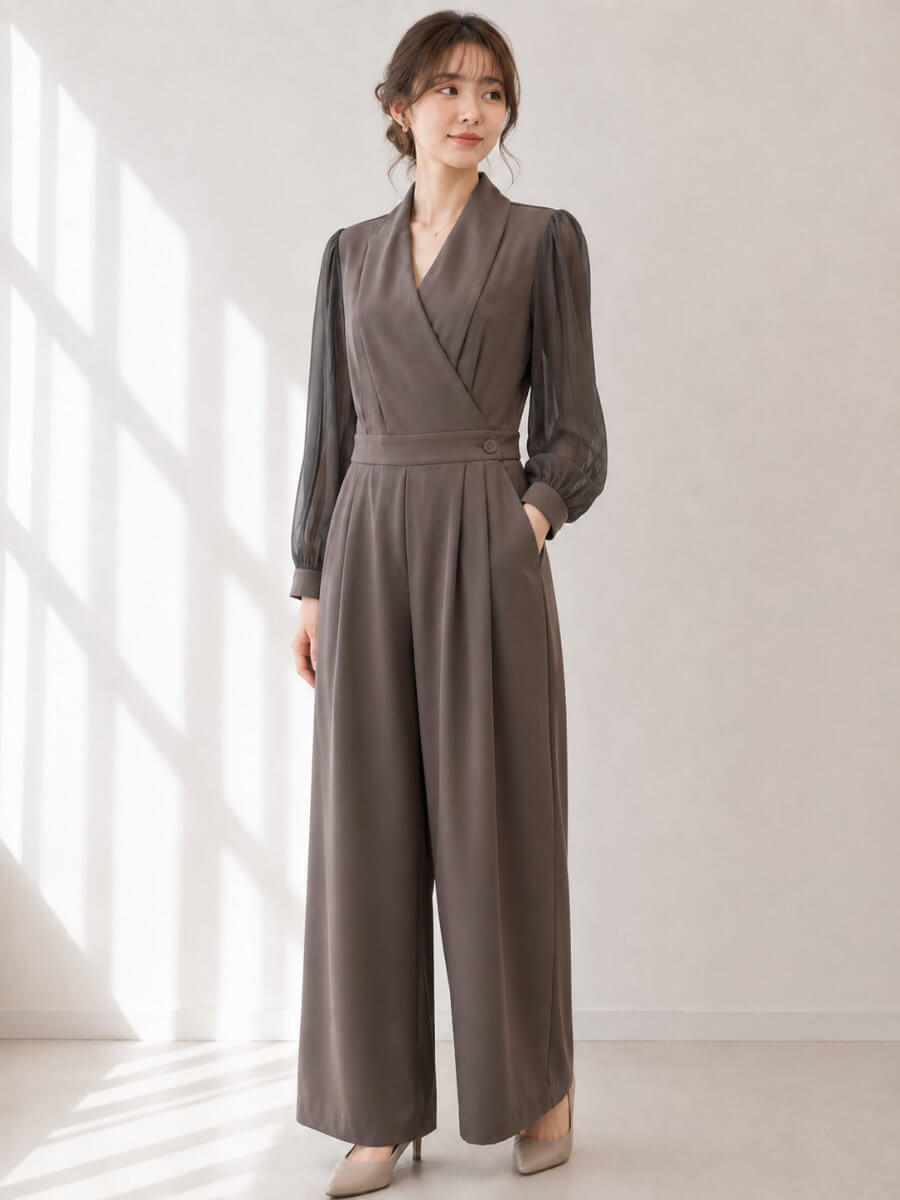 HER. パイルカットオールインワン チャコールグレー サイズ1 my closet / カシュクールオールインワンXLcha