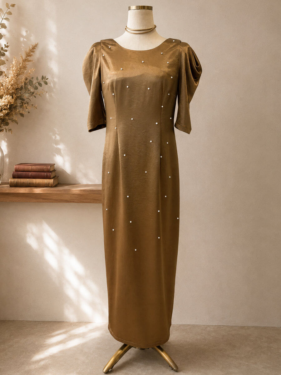 my closet / pearl glow satin dress Mbr