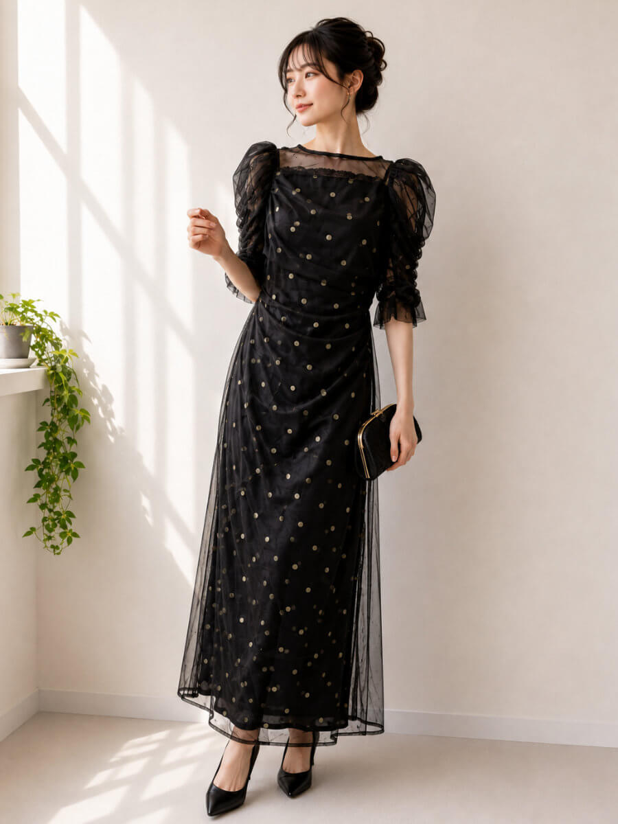 my closet / ANDRESD DOT LAYERED DRESS SBR