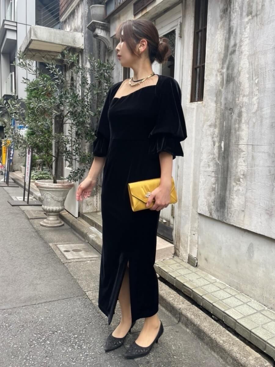 公式プロモーション アメリ 2WAY CURVE VELOURS DRESS | piglowice.pl