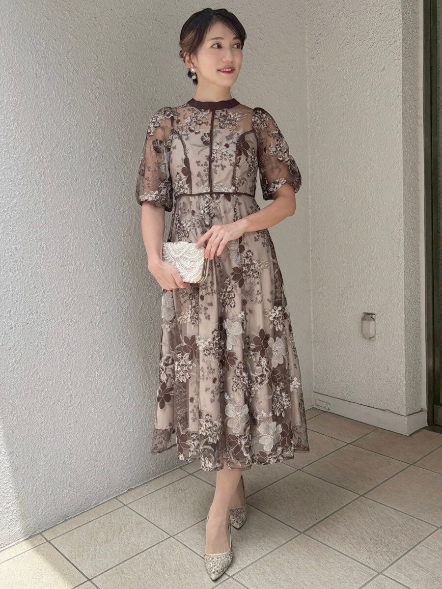 my closet / フラワーエンブロイダリードレスXYL