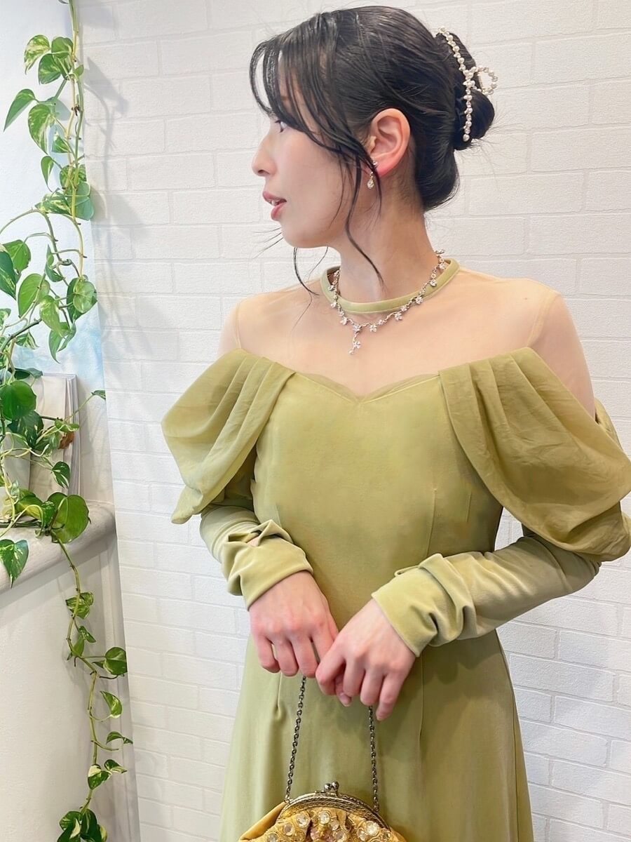 UND VELOUR OFF SHOULDER DRESS