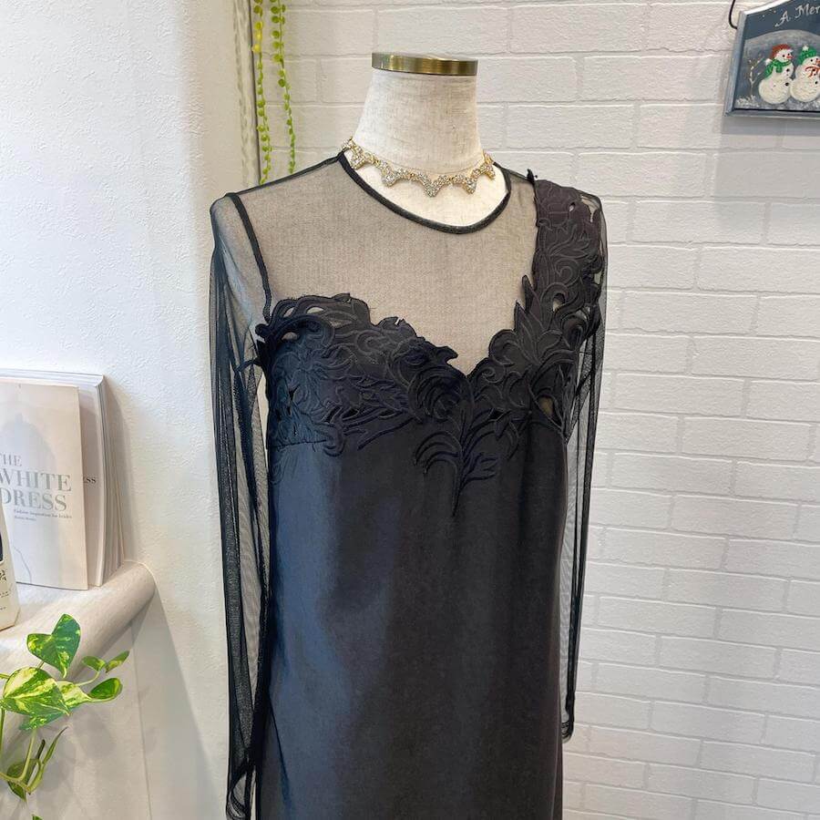 適切な価格 vintage AMERI DRESS UND RENEE CUTWORK CUTWORK DRESS ブラック UND