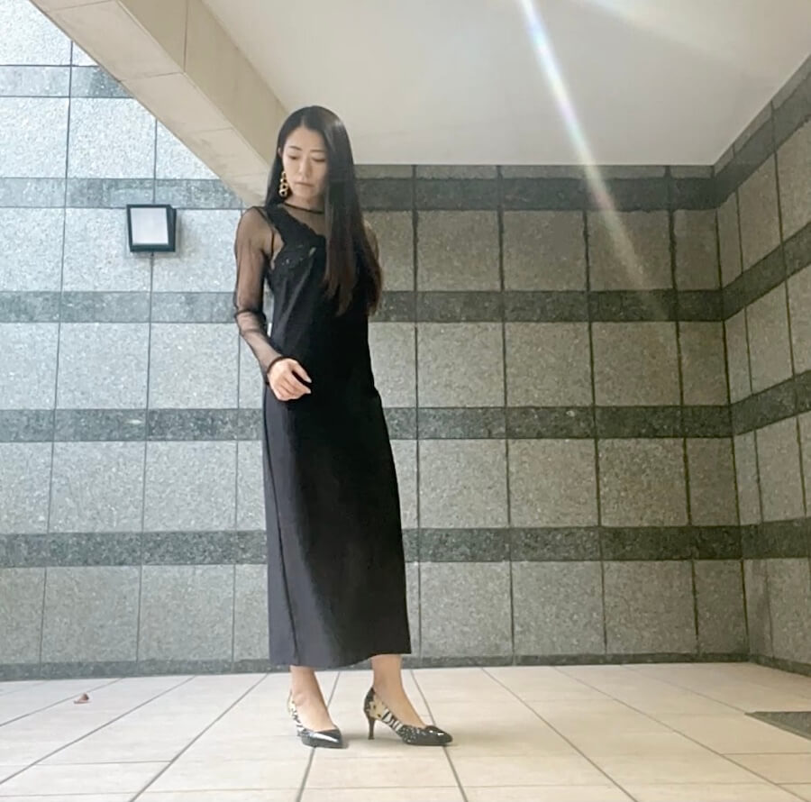 my closet / Ameri VIntage Iラインドレス 【UND RENEE CUTWORK DRESS】