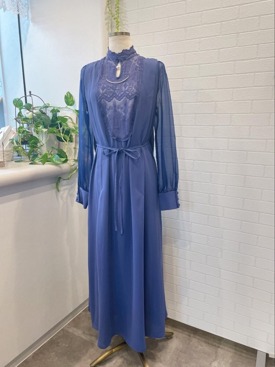 Amerikanske Vintage ブルーのドレス